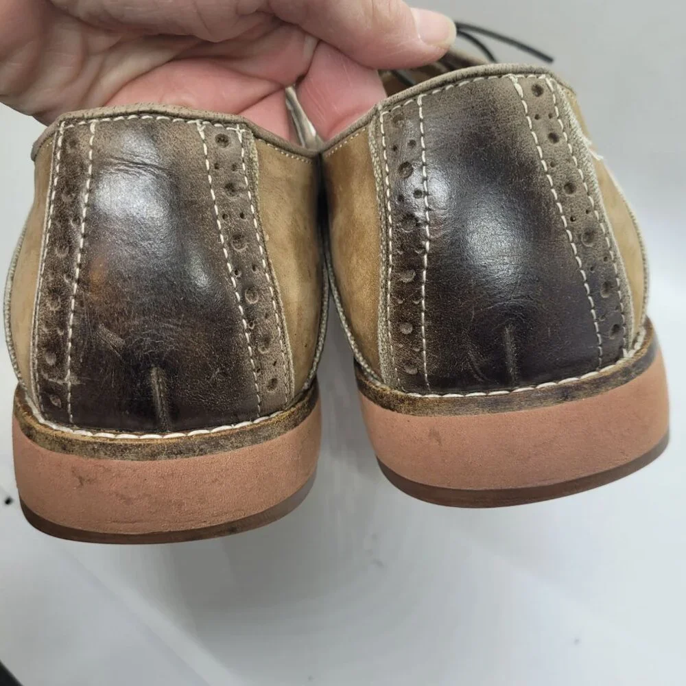 Allen Edmonds Mens Leather Nubuck Oxford Shoes 9.5M Brown Tan Professor USA - Picture 6 of 6